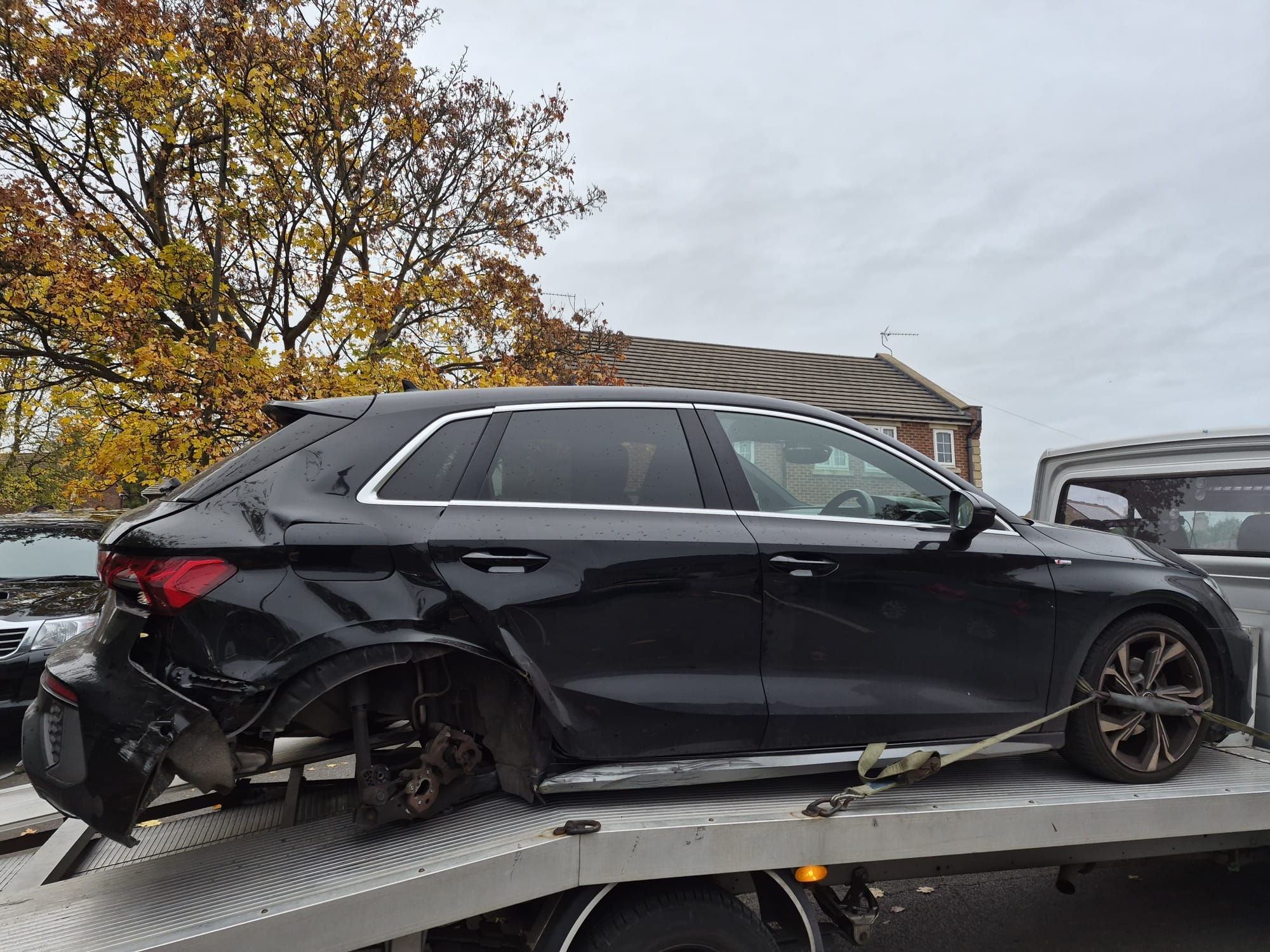 Car waiting for recovery at the roadside
