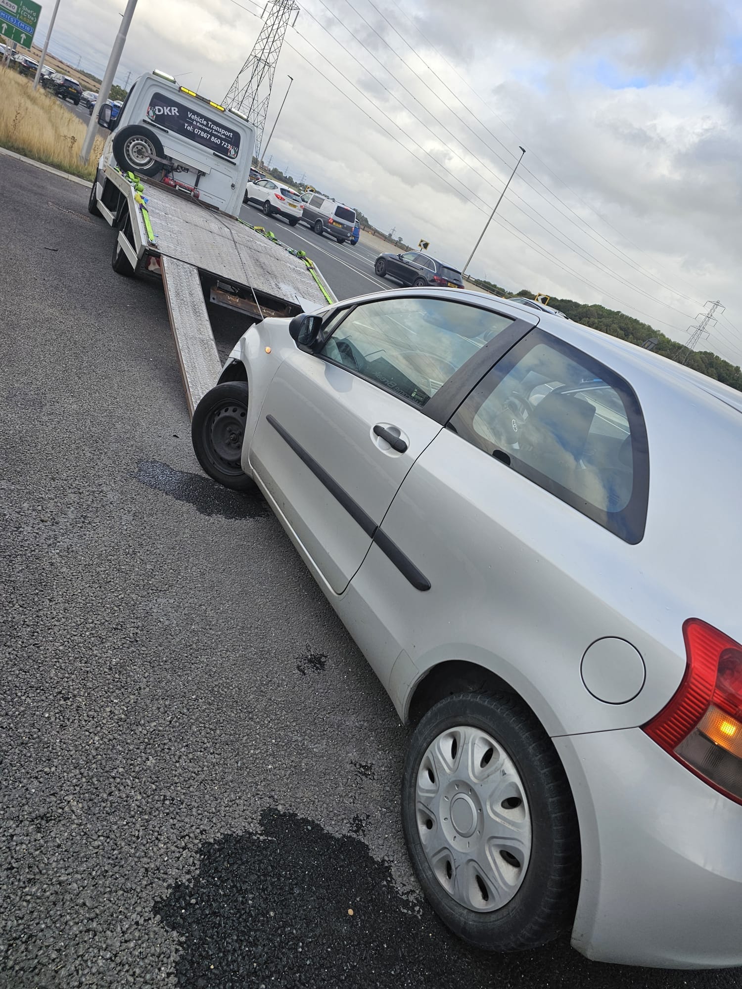 Car waiting to be collected by DK’s Recovery